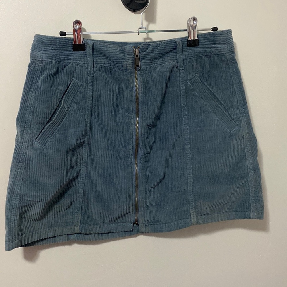 American Eagle Blue Corduroy High Waisted Skirt